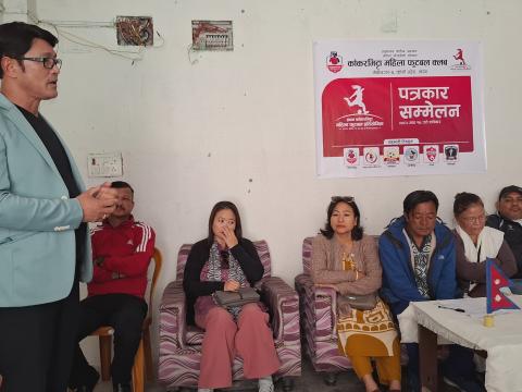 झापामा प्रथम काँकरभिट्टा महिला फुटबल प्रतियोगिताको तयारी 