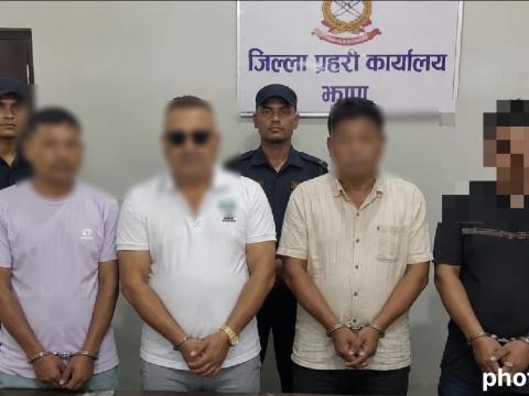 झापाको धुलाबारीमा जुवाको खालबाट ब्यवसायी प्रसाईंसहित चार जना पक्राउ