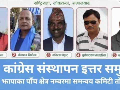 नेपाली कांग्रेस संस्थापन इतर समूहले झापाका पाँच क्षेत्रमा क्षेत्रीय कमिटी तोक्यो  